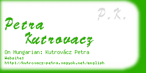 petra kutrovacz business card